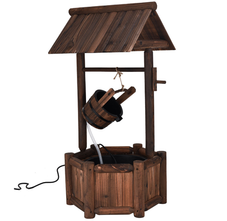 Rustic Wooden Wishing Well Fountain product image