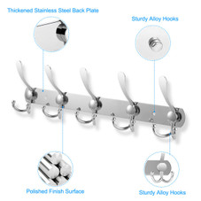iMounTEK® 15-Hook Stainless Steel Wall-Mounted Hanger Rack product image