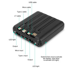 PowerMaster™ 10,000mAh Portable Power Bank with Built-in Cables product image