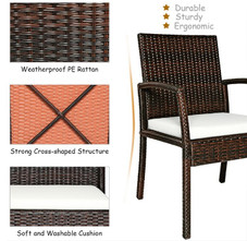 Rattan 7-Piece Dining Set with Umbrella Hole product image