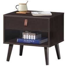 Mid-Century Style Nightstand with Drawer Storage Shelf product image