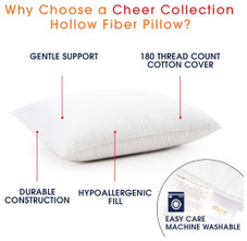 Down Alternative Hollow Fiber Bed Pillows by Cheer Collection (2-Pack) product image