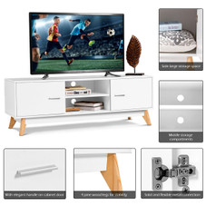 Wooden TV Stand with 2 Storage Cabinets & 2 Open Shelves for 60-Inch TV product image