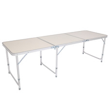 Aluminum Alloy Height-Adjustable Folding Table, White product image