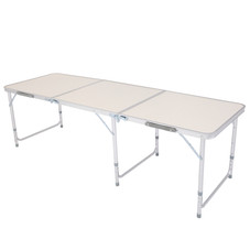 Aluminum Alloy Height-Adjustable Folding Table, White product image