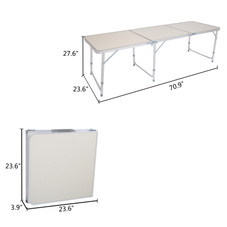 Aluminum Alloy Height-Adjustable Folding Table product image