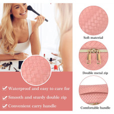 Lay-Flat Travel Cosmetic Bag with Handle & Divider product image