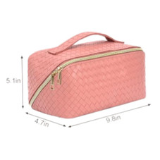 Lay-Flat Travel Cosmetic Bag with Handle & Divider product image