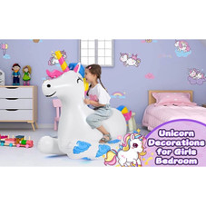 2-in-1 Giant Ride-on Unicorn Pool Float with Sprinkler product image