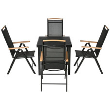 Outsunny® 5-Piece Outdoor Patio Dining Set with Reclining Folding Chairs product image