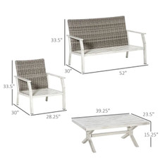 Outsunny® 4-Piece Patio PE Rattan Wicker Furniture Set product image