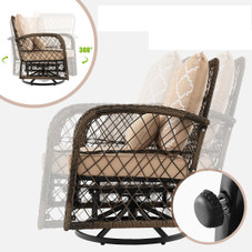 3-Piece Patio Wicker Swivel Rocker Set product image