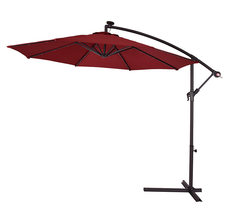 10-Foot Hanging Solar LED Patio Umbrella product image