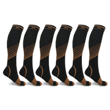 V-Striped Knee-High Compression Socks by Extreme Fit™ (6-Pair) product image