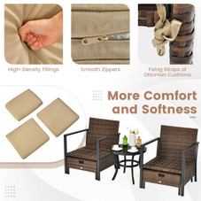 5-Piece Patio Wicker Conversation Set with Soft Cushions for Garden Yard product image