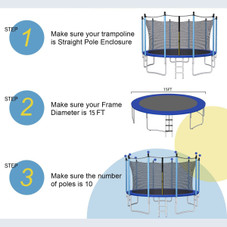 15-Foot Trampoline Replacement Safety Enclosure Net product image