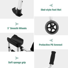 Foldable Aluminum Alloy Walker with Seat & Armrests product image Foldable Aluminum Alloy Walker with Seat & Armrests product image