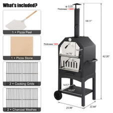 Outdoor Wood-Burning Pizza Oven with Pizza Stone product image