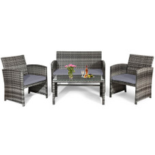 4-Piece Gray Rattan Patio Furniture Set product image
