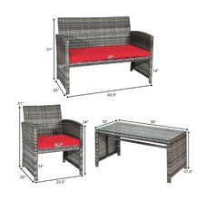 4-Piece Gray Rattan Patio Furniture Set product image