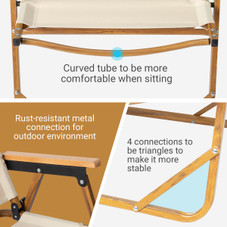 Imitation Wood Aluminum Frame Folding Camping Chair product image