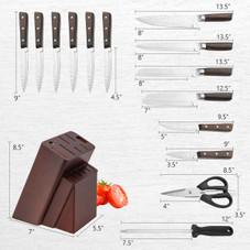 15-Piece Stainless Steel Knife Block Set with Ergonomic Handle product image