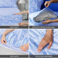 4 or 6-Piece Paisley Printed Deep Pocket Bed Sheet Set product image