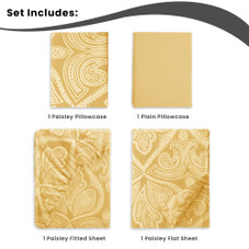 4 or 6-Piece Paisley Printed Deep Pocket Bed Sheet Set product image