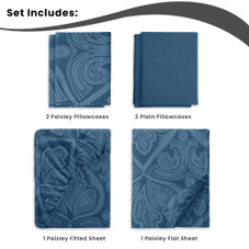 4 or 6-Piece Paisley Printed Deep Pocket Bed Sheet Set product image