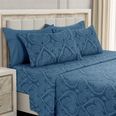 4 or 6-Piece Paisley Printed Deep Pocket Bed Sheet Set product image