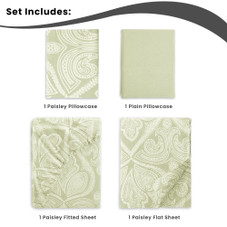 4 or 6-Piece Paisley Printed Deep Pocket Bed Sheet Set product image