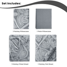 4 or 6-Piece Paisley Printed Deep Pocket Bed Sheet Set product image