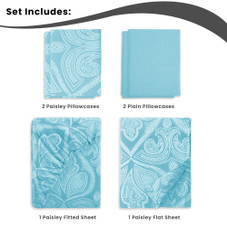 4 or 6-Piece Paisley Printed Deep Pocket Bed Sheet Set product image