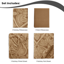 4 or 6-Piece Paisley Printed Deep Pocket Bed Sheet Set product image