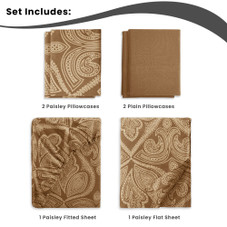 4 or 6-Piece Paisley Printed Deep Pocket Bed Sheet Set product image