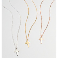 18K Gold-Plated Tiny Cross Necklace product image