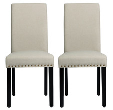 Fabric Upholstered Nailhead Trim Dining Chairs (Set of 2) product image