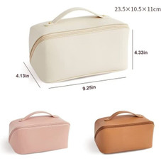 Large Capacity Travel Cosmetic Case with Handle and Divider product image