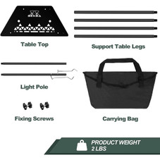 Aluminum Outdoor Collapsible Table with Hook Stand & Carrying Bag product image