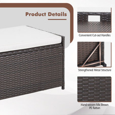 34-Gallon Wicker Storage Deck Box with Cushion product image