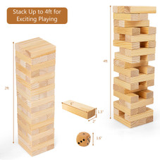 Goplus Giant Tumbling Timber Toy 54 PCS Wooden Blocks Game product image