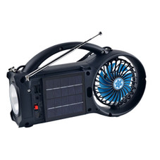 SuperSonic® Solar Power Bluetooth Speaker with FM Radio, LED Flashlight & Fan product image