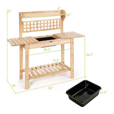 Sliding Tabletop Potting Bench Workstation with Sink product image