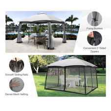 10 x 12-Foot Double-Vent Canopy with Privacy Netting & 4 Sandbags product image