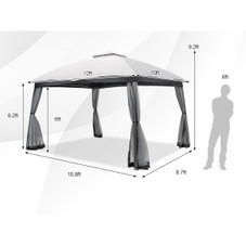 10 x 12-Foot Double-Vent Canopy with Privacy Netting & 4 Sandbags product image