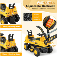 Kids' Powered Ride-on Bulldozer with Front Digger Shovel, ASTM-Certification product image