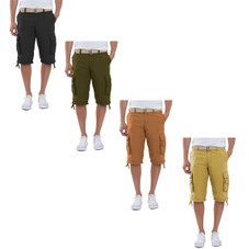 Men's Canvas Cargo Shorts with Belt (3-Pack) product image