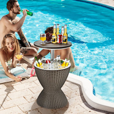 8-Gallon 3-in-1 Patio Rattan Cooler Bar Table  product image