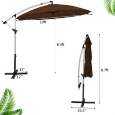 10-Foot Patio Offset Umbrella with Crank & Cross Base product image