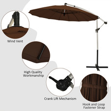 10-Foot Patio Offset Umbrella with Crank & Cross Base product image